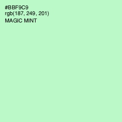 #BBF9C9 - Magic Mint Color Image